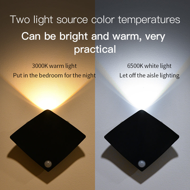 Wireless USB Rechargeable Decor Wall Lamp Human Body Sensing